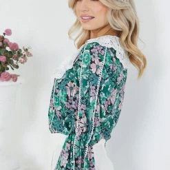 Style Box Gardner Top - Green Floral
