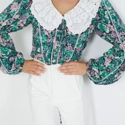 Style Box Gardner Top - Green Floral