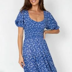 WeLove Fashion Geraldine Dress - Navy Print CLOTHING