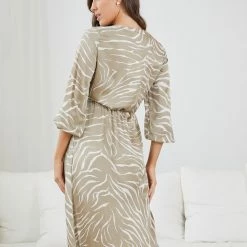 Spicy Sugar CLOTHING Giadey Dress - Dark Sage Print