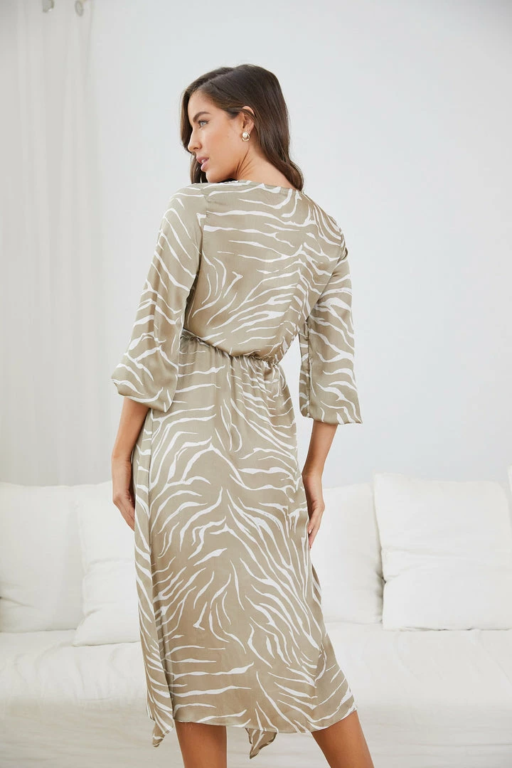 Spicy Sugar CLOTHING Giadey Dress - Dark Sage Print 4 Spicy Sugar CLOTHING Giadey Dress - Dark Sage Print