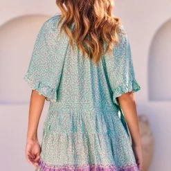 Jaase Gigi Mini Dress - Aqua Print