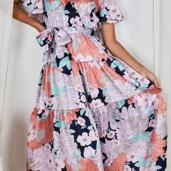 Ebby And I Given Dress - Orange Floral CLOTHING