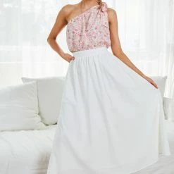 Pink Diamond Glenosa Skirt - White CLOTHING