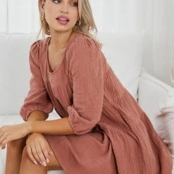 Desire Grasya Dress - Rust