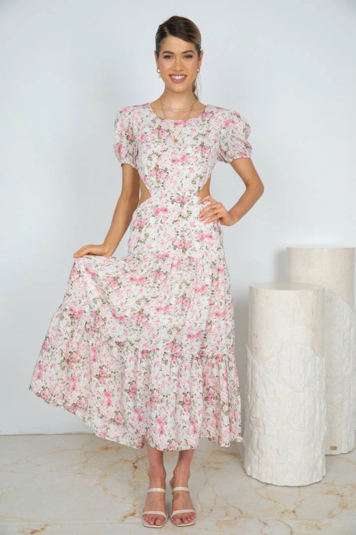 Evermore Fashion Gretel Dress - Pink Floral 3 Evermore Fashion Gretel Dress - Pink Floral