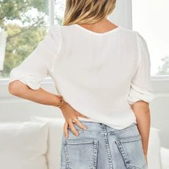Spicy Sugar Gumaca Top - White CLOTHING