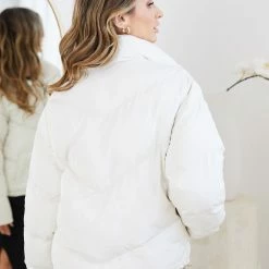 Style Box Harlisse Puffer Jacket - Cream CLOTHING
