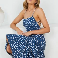 Rock Denim CLOTHING Harmonie Dress - Blue Spot