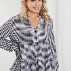 Miracle Fashion Harnette Top - Black Gingham