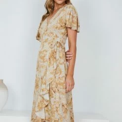 Rock Denim Harriett Dress - Beige Print CLOTHING
