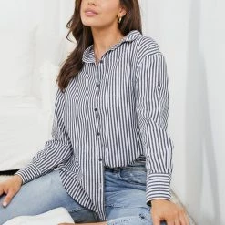 Miracle Fashion Hectorene Shirt - Black Stripe CLOTHING