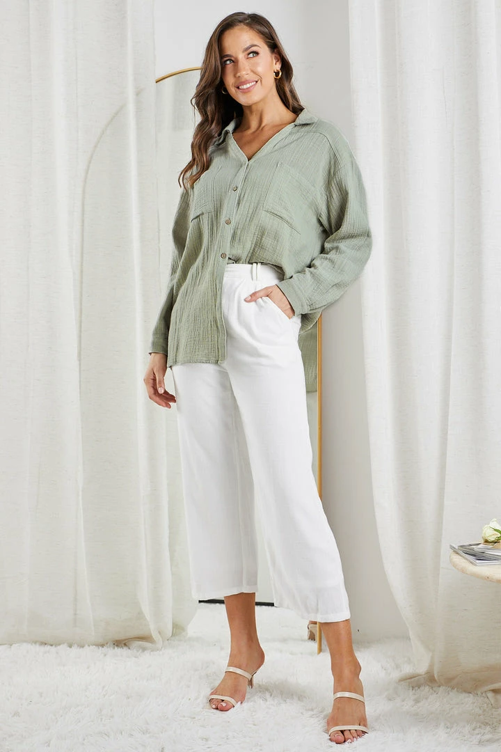 Style Box CLOTHING Helenus Shirt - Sage 7 Style Box CLOTHING Helenus Shirt - Sage