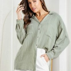 Style Box CLOTHING Helenus Shirt - Sage
