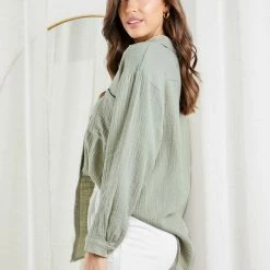 Style Box CLOTHING Helenus Shirt - Sage 11 Style Box CLOTHING Helenus Shirt - Sage