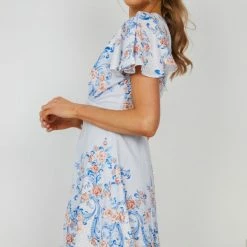 WeLove Fashion Hensley Dress - Blue Print CLOTHING