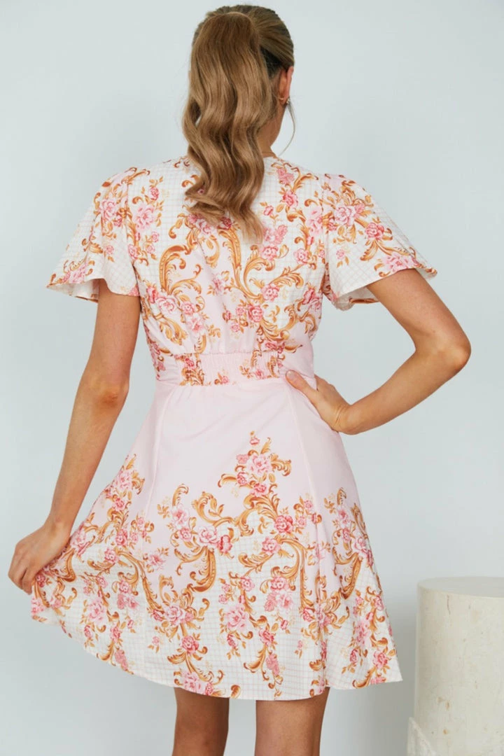 WeLove Fashion Hensley Dress - Pink Print CLOTHING 5 WeLove Fashion Hensley Dress - Pink Print CLOTHING
