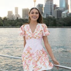 WeLove Fashion Hensley Dress - Pink Print CLOTHING