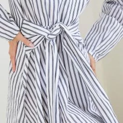 Paper Heart Hodiah Dress - White Stripe