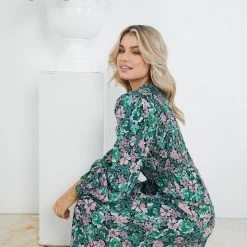 Style Box Holta Dress - Green Floral