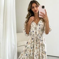 Miracle Fashion CLOTHING Howie Dress - Beige Print