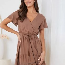 Miracle Fashion CLOTHING Huxley Dress - Brown