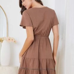Miracle Fashion CLOTHING Huxley Dress - Brown