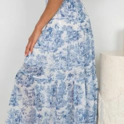 YH & Co (Chloe Yip) Hydie Skirt - Blue Floral