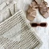 Angel Whisper Accessories Raffia Beach Tote Bag - Natural