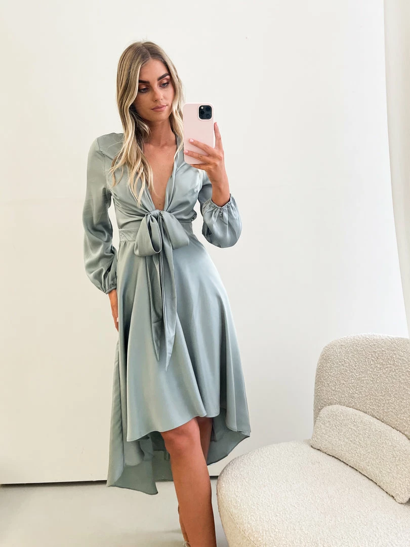 Esther Luxe Bryleigh Dress - Sage 7 Esther Luxe Bryleigh Dress - Sage