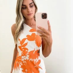 Reverse Kindly Dress - Orange Print