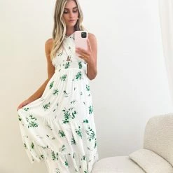 Reverse Snacked Dress - White Print CLOTHING