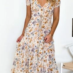 Evermore Fashion Halia Dress - Beige Floral