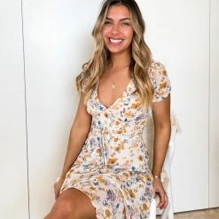 Evermore Fashion Halia Dress - Beige Floral