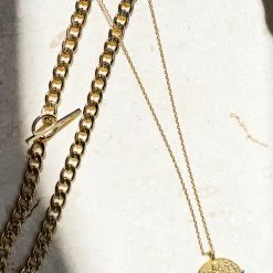 Jolie & Deen Jewellery Aztec Coin Necklace - Gold