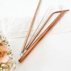 Alibaba Accessories Metal Straws - Rose Gold