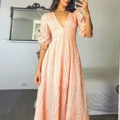 Wild Ginger CLOTHING Charis Dress - Peach Print