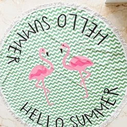 Alibaba Flamingo Towel - Aqua Print