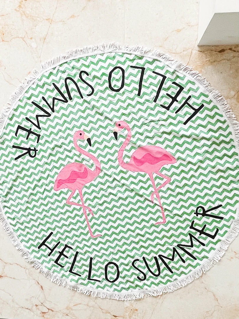 Alibaba Flamingo Towel - Aqua Print 3 Alibaba Flamingo Towel - Aqua Print