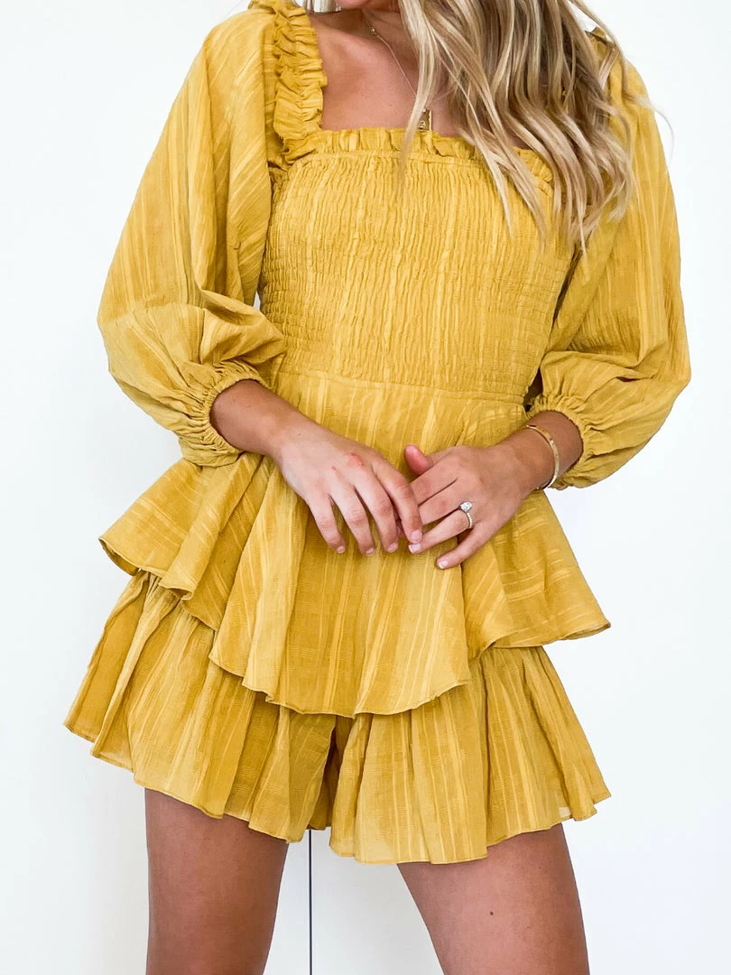 Willo Fashion Tricia Dress - Mustard CLOTHING 3 Willo Fashion Tricia Dress - Mustard CLOTHING