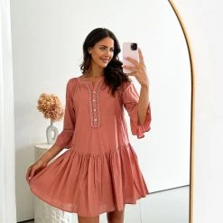 Rock Denim Idony Dress - Coral CLOTHING