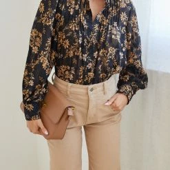 White Closet Indra Top - Black Floral