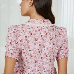 Oscar St Ivy Top - Pink Print