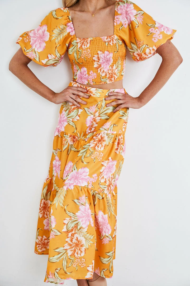 Qtrend Fashion PTY LTD Jayla Top - Orange Floral CLOTHING 6 Qtrend Fashion PTY LTD Jayla Top - Orange Floral CLOTHING