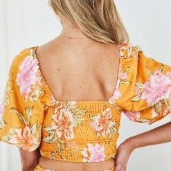 Qtrend Fashion PTY LTD Jayla Top - Orange Floral CLOTHING