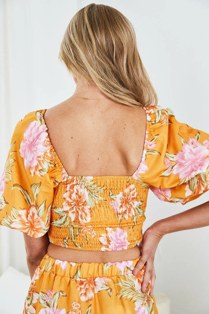 Qtrend Fashion PTY LTD Jayla Top - Orange Floral CLOTHING 4 Qtrend Fashion PTY LTD Jayla Top - Orange Floral CLOTHING