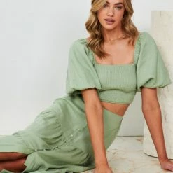 Qtrend Fashion PTY LTD Jayma Skirt - Sage CLOTHING