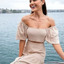 Qtrend Fashion PTY LTD Jayla Top - Beige CLOTHING