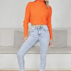Pink Diamond CLOTHING Jenice Knit - Orange