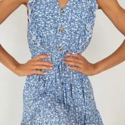 HQ Fashion CLOTHING Jimena Dress - Blue Print